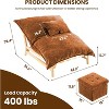 Docred Oversized Chaise Lounge Chair with Ottoman Linen-Cotton Sleeper Sofa Bed with Throw Pillows, Modern Comfy Couches Chairs - 2 of 4