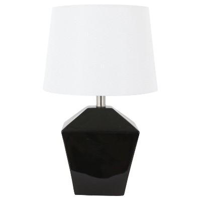 black geometric table lamp