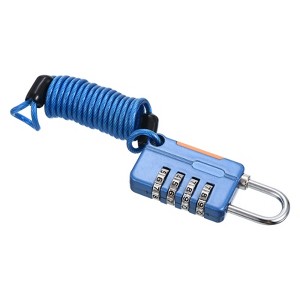 Unique Bargains Gym Locker Backpack Suitcase 4 Digit Combination Padlock with Spring Cable - 1 of 4