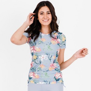 Calypsa Women's UPF 50+ Short Sleeve Adele Swim Top - 1 of 4