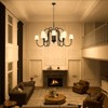PAKOKULA Modern 12-Light Black Branch Farmhouse Sputnik Chandelier with White Opal Glass Shades for Kitchen Island or Dining Room - 3 of 4