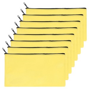 Unique Bargains PU Leather Zippered Water Resistant Bank Deposit Bag Security Money Pouch 11"x 6" 8 Pcs - 1 of 4