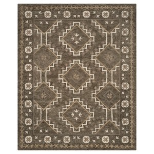 Brown/Taupe Shapes Tufted Area Rug 8