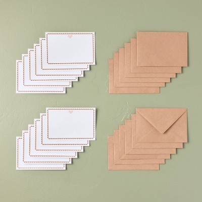 24ct Valentine's Day Embossed Heart Blank Greeting Cards - Hearth & Hand™ with Magnolia