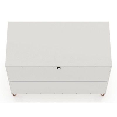 Rockefeller Off-White and Natural Wood Mid-Century Modern Dresser