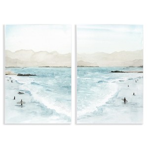 Stupell Industries Coastal Surfers High Tide Soft Beach 2pc Wall Plaque Art Set - 1 of 4