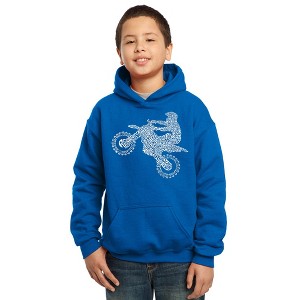 LA Pop Art Boy's Word Art Hooded Sweatshirt - Freestyle Motocross - FMX - 1 of 4