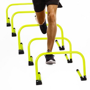 Body Sport Adjustable Athletic Speed Training Hurdles, Jumping & Speed Training Fitness Equipment, Hurdles for Sports - Set of 5 - Yellow - 1 of 4