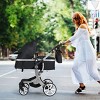 Infans Folding Aluminum Infant Bassinet Reversible Baby Stroller W/ Diaper Bag Black - 2 of 4
