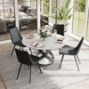 POVISON Contemporary Leather Dining Chairs Set of 2, Curved Back Side Chairs, Gray - 2 of 4