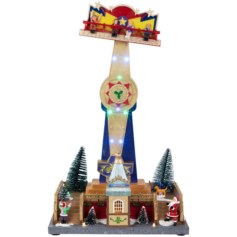 Northlight 16" LED Animated and Musical Shooting Star Carnival Ride Christmas Village Display, 1 of 6