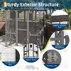 Acekool 70" Walk-In Wooden Outdoor Cat Enclosure with 4 Platforms, 2 Cat Houses, Hammock, Window Passage, 68" x 36.4" x 70" - 3 of 4