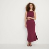 Lands' End Women's Cotton Pointelle Sweater Maxi Skirt - Set Bottom - 4 of 4