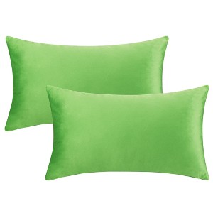 Unique Bargains Velvet Modern Solid Couch Sofa Home Decorative Pillow Covers 2 Pcs - 1 of 4