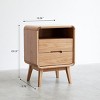 23" Modern Natural Solid Wood Nightstand with 2 Drawers and Open Shelf, Scandinavian Bedside Table for Bedroom Storage -3irtyhousy - 4 of 4