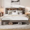 NicBex Full/Queen/King Vintage Bed Frame with Storage LED Light Headboard,Modern Platform Bed for Bedroom,No Box Spring Needed - 2 of 4