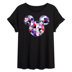 Women's - Disney - Mickey Head Solid Geo Oversized Graphic T-Shirt - 1 of 4