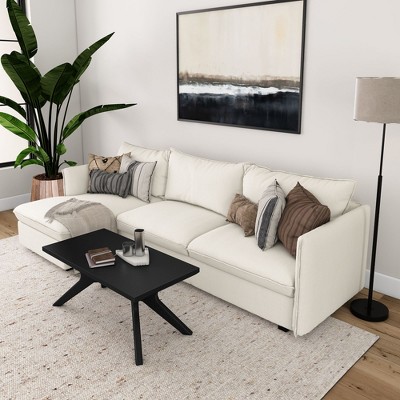 Verso Black Rectangular Wood Coffee Table with Cross Legs