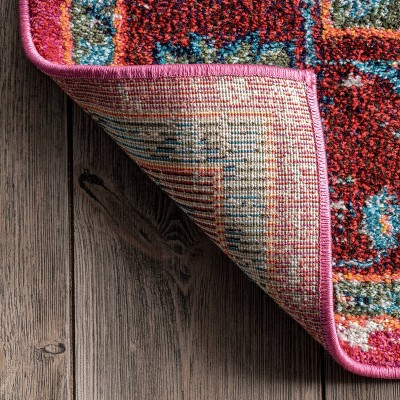 Reversible Medallion Synthetic Area Rug - Stain-resistant and Easy Care