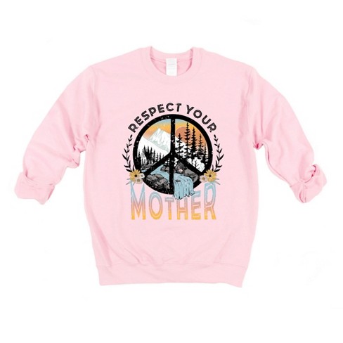 Simply Sage Market Women s Gildan Graphic Sweatshirt Respect Your Mother 2XL Light Pink