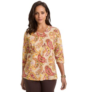 Jessica London Women's Plus Size Stretch Cotton V-Neck Tee - 1 of 4