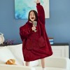 PAVILIA Wearable Blanket Sweatshirt for Kids Boy Girl, Warm Cozy Oversized Giant Hoodie, Fleece Faux Shearling Two Pocket - 3 of 4