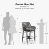 PURPLE LEAF Outdoor Rattan Bar Stools Set of 2 Modern Boho Aluminum Patio Bar Height Chair with Cushion for Garden Outdoor and Indoor - 4 of 4