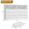 Dresser for Bedroom with 6 Drawers, Modern Wooden Bedroom Dressers with Power Outlet and Led Lights, 55 Inch Wide TV Dresser for Home Office - 2 of 4