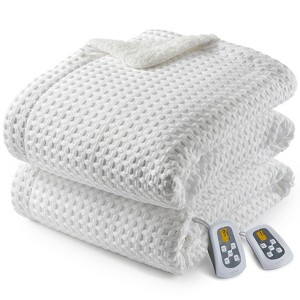 GustoWave Waffle Electric Heated Blanket Throw, Fast Heating with Controller, Machine Washable, 5 Sizes Available - 1 of 4