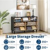 Modern Chest of Drawers with Natural Texture, Curved Profile Design, Dresser TV Stand, Wood Drawer Organizer for Bedroom, Living Room, Natural Oak - 4 of 4