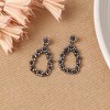 SOHI Women's Chrome Silver Clustered Hollow Teardrop Earrings - 2 of 4