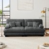 94.4" Loveseat Sofa,Chenille Comfy Cloud Couch with 2 Lumbar Pillows and 2 Throw Pillows,Oversized 2 Seater Sofa for Living Room-Tanpinhause - 2 of 4