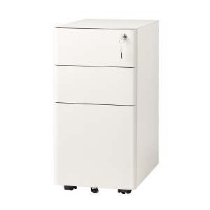 GALAXHERO File Cabinet, 3-Drawer Vertical Filing Cabinet, Slim Space-Saving Storage for Legal/Letter Size Files, Home & Office Organization, White - 1 of 4