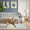 Okak 21"W/40"W Unique Triangle Coffee Table with Wood Veneer Top Cottage Style Side Table for Small Spaces(Set of 1 or 2) - 4 of 4