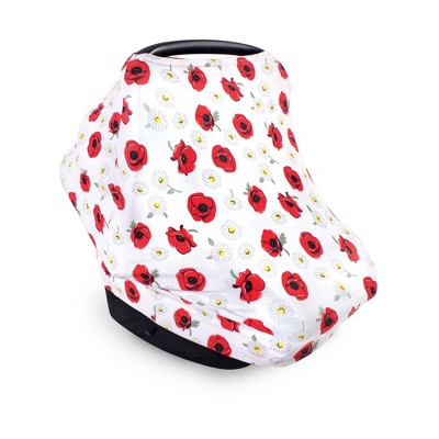 Hudson Baby Infant Girl Multi-use Car Seat Canopy, Poppy Daisy, One Size