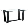 CENGHU Modern Minimalist Glass Rectangular Dining Table for 6-8, Tea Table, Coffee Table with MDF Trapezoid Bracket for Dining Room, Meeting Room - 3 of 4