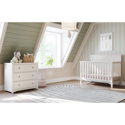 Child Craft Woodland 4-in-1 Convertible Crib, Dresser, and Nightstand 3-Piece Nursery Set