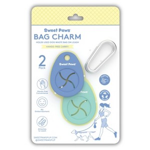 Sweet Paws Bag Charm Duo Holders for Used Dog Waste Bags - Blue/Green - 1 of 4