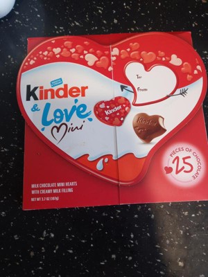 Kinder & Love Gift Box, Mini Milk Chocolate Hearts, Valentine's Gift, 3.7  oz, 25 Count