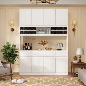 Famapy White Kitchen Pantry Cabinet Storage Cabinet With Drawers - 1 of 4