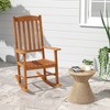 Tangkula Patio Rocking Chair w/ 400 lbs Weight Capacity Eucalyptus Wood Porch Rocker w/ High Back - 2 of 4