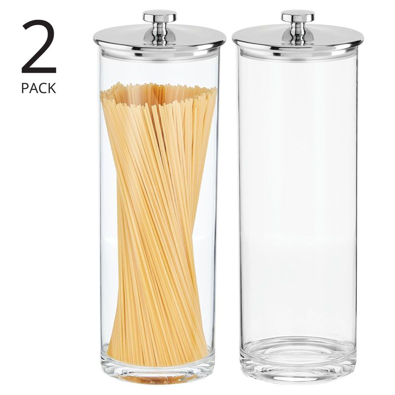 mDesign Tall Kitchen Apothecary Airtight Canister Jars - 2 Pack, 2 of 9