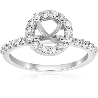 Pompeii3 1/2ct Diamond Halo Engagement Ring Setting 14K White Gold