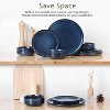 Itopfox 12-Piece Stoneware Dinnerware Set for 4, Includes Plates & Bowls, Double Reactive Glaze, Scratch Resistant, Microwave & Dishwasher Safe, Blue - 3 of 4