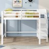 NicBex Full Size Loft Bed Pine Bed Frame with Built-in Wardrobe, Stairs and Full Length Guardrail, No Box Spring Required, White - 2 of 4