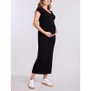 Women's Short Sleeve Henley Bodycon Maxi Dress | Motherhood Maternity - 3 of 4