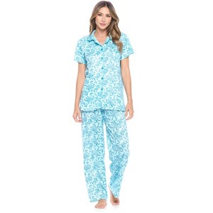 Casual Nights Women's Short Sleeve Floral Pajama Set - 1 of 4