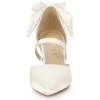Allegra K Women's Satin Upper Pointed Toe Bow Decor Stiletto Heels Pumps - 4 of 4