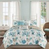 Madison Park 6pc Ocean View Cotton Sateen Reversible Coverlet Set Aqua - 2 of 4