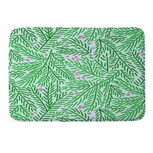 Deny Designs H Miller Ink Illustration Winter Berries Pine Branches Memory Foam Bath Mat - 1 of 4